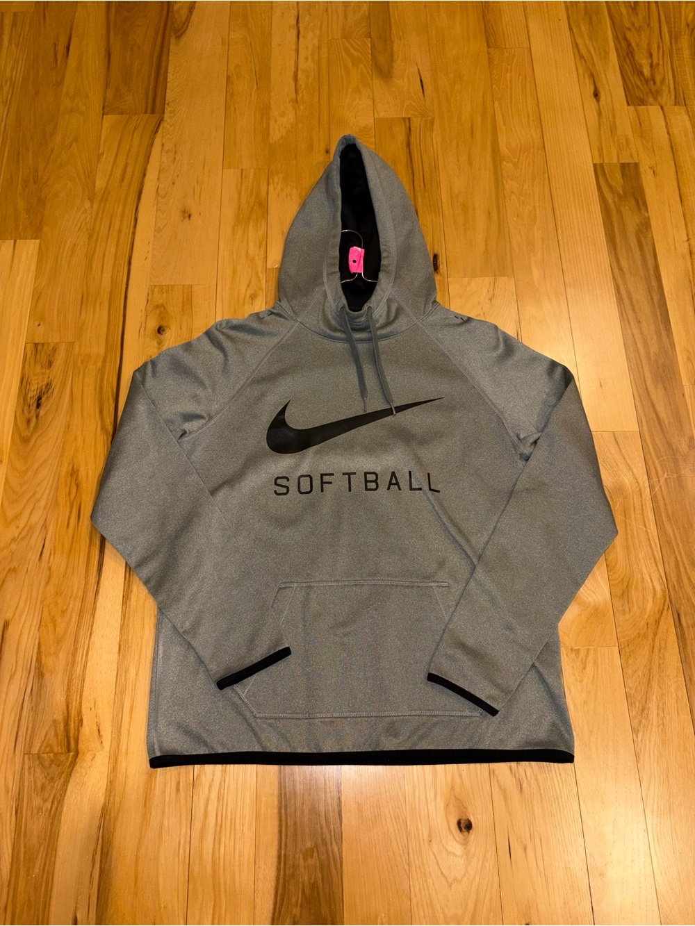 Nike Softball Gray Therma Fit Hoodie with Black Swoosh